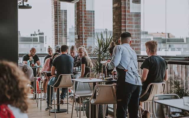 Vibrant Bistro ELO rooftop terrace ideal for cocktail receptions and networking events.
