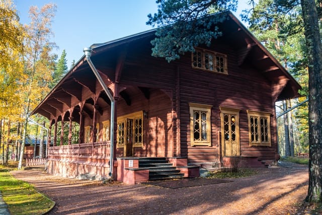 Langinkoski rustic venue with wooden architecture for intimate outdoor events.