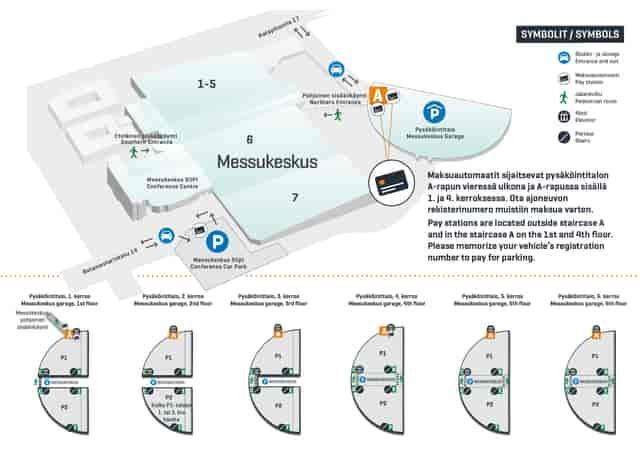 Northern Entrance floor plan of Messukeskus for exhibitions and events navigation.