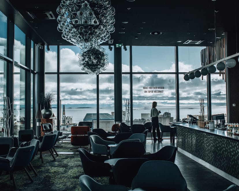 Rooftop bar at Clarion Hotel, featuring skyline views for upscale events and gatherings.
