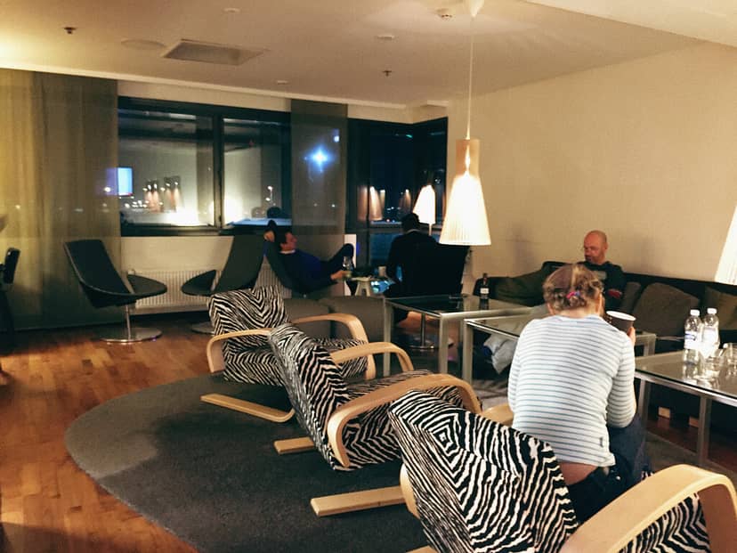 Business center lounge at Hilton Helsinki Airport, ideal for meetings and networking sessions.