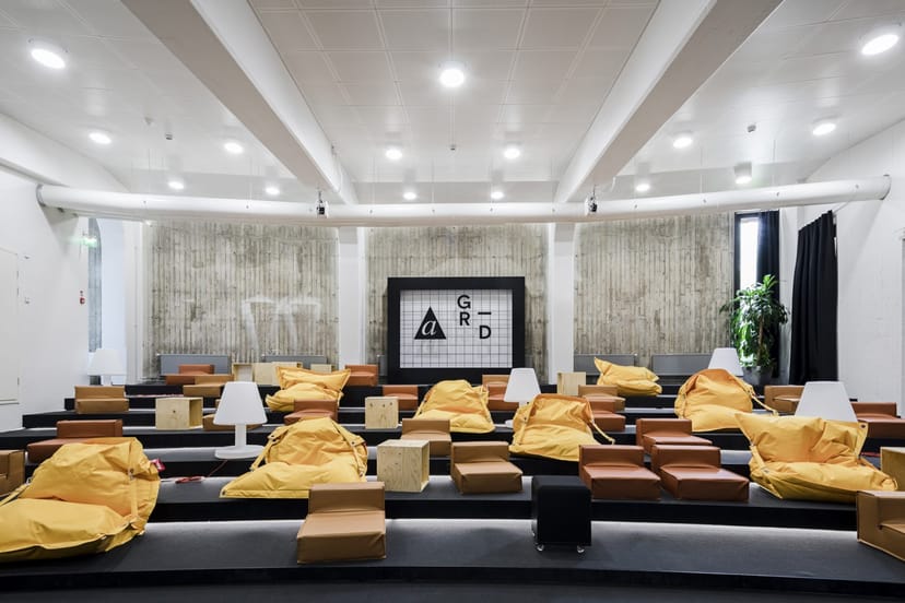 Modern lecture hall at Aalto University, ideal for workshops and collaborative events.