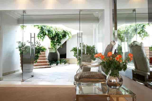 "Elegant entrance of The Clarendon Entertainment Room for events and meetings"