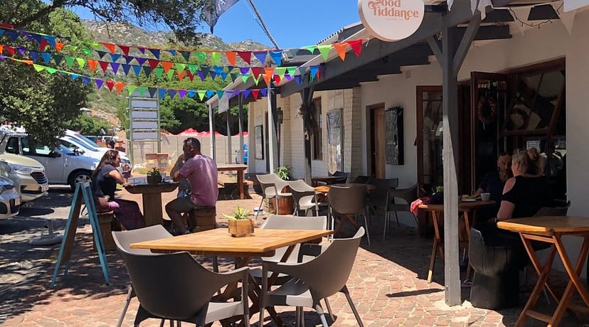Vibrant outdoor dining at The Green Room, perfect for networking and casual meetings.
