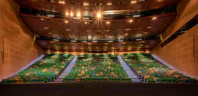 Spacious CTICC auditorium with tiered seating, ideal for conferences and events.