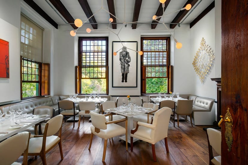 Elegant dining space for conferences at The Alphen Boutique Hotel & Spa.