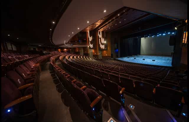 Artscape Theatre Centre auditorium with tiered seating, perfect for performances and conferences.