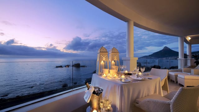 Outdoor dining setup at Atlantic Marquee, luxury venue for exclusive events and gatherings.