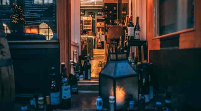 Inviting entrance of Grape Wine Bar, perfect for wine tastings and intimate gatherings.