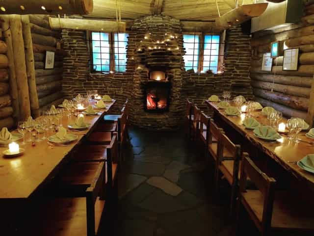 Intimate Lappi Restaurant dining space with rustic decor, ideal for private events and workshops.