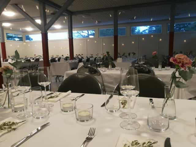 Elegant dining setup at Ateljé Hall, perfect for formal events and celebrations.