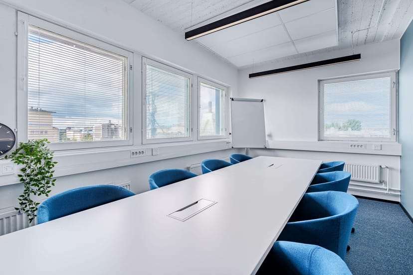 Modern meeting room in VillageWorks with technology for collaborative events.
