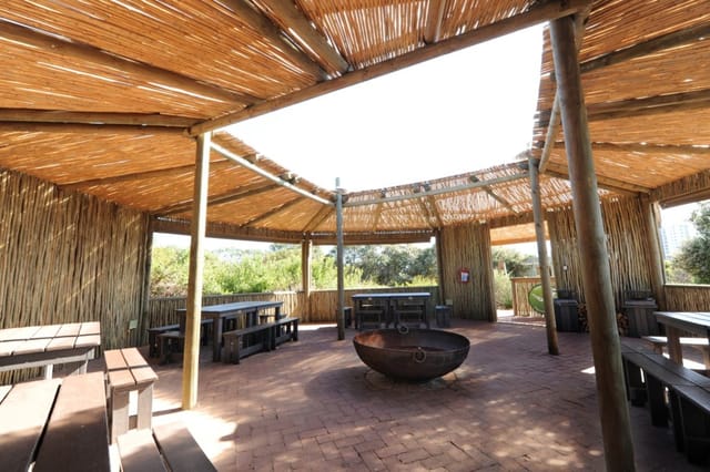 Rustic open venue at Intaka Island for casual gatherings and team-building retreats.