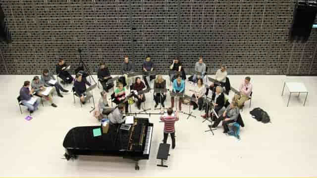 Chamber music hall at Uniarts Helsinki, ideal for collaborative rehearsals and performances.