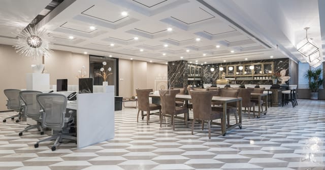 Modern function room with stylish seating for corporate events and networking.
