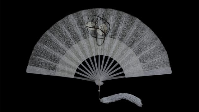 Elegant white fan detail at Mandarin Oriental Wangfujing, Beijing event decor.