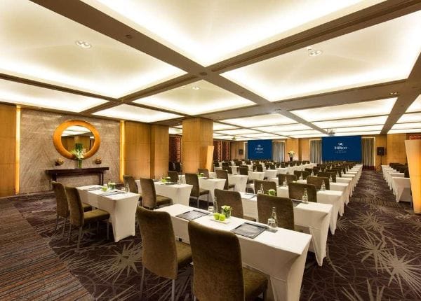 Conference Hall at China World Hotel, Beijing - professional meeting room setup for events.