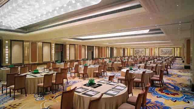 Elegant banquet hall in China World Hotel, ideal for conferences and corporate events.