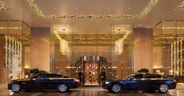 Opulent JW Marriott Grand Ballroom entrance, ideal for luxury events and meetings.