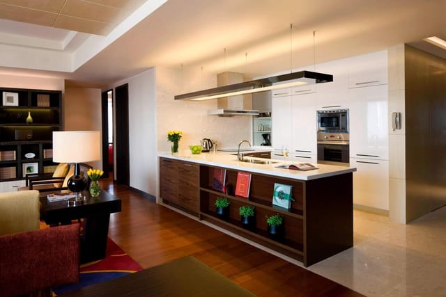 Modern kitchen in Meeting Room 2, ideal for networking events and informal meetings.