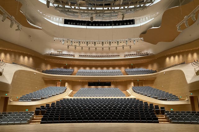 Modern auditorium at National Centre for the Performing Arts, ideal for concerts and conferences.