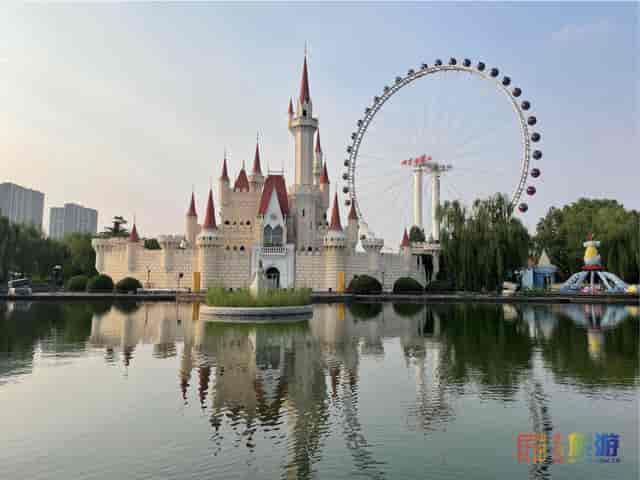 Whimsical fairytale castle in Shijingshan Amusement Park, perfect for family events and gatherings.