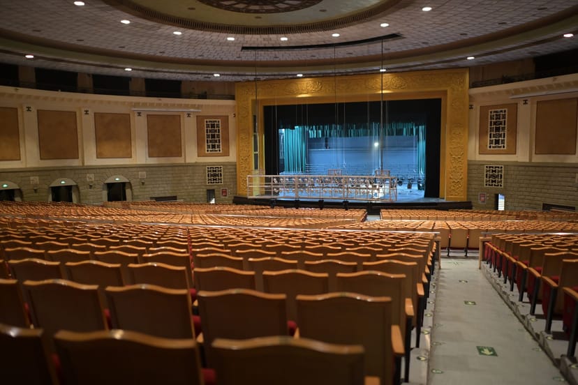 Beijing Conference Room with tiered seating, ideal for events and performances.