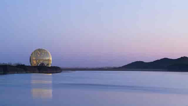 Kempinski Grand Ballroom at Sunrise Kempinski Hotel Beijing, lakeside venue ideal for events.
