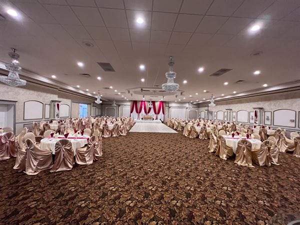 Elegant banquet hall at Belleville Fish and Game Club, ideal for weddings and corporate events.