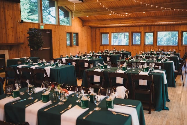 Elegant event space at Redwood Estates with rustic charm, perfect for weddings and corporate events.