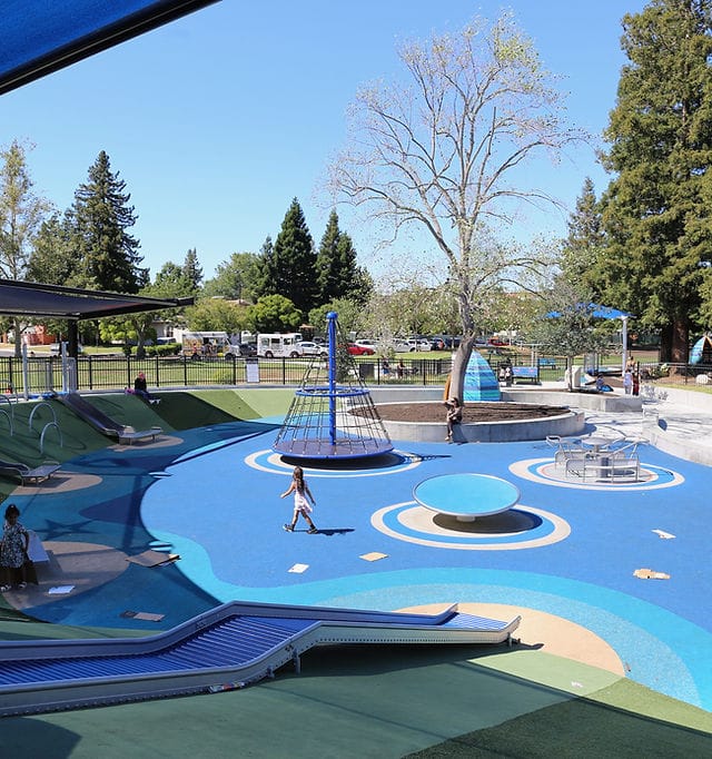 Magical Bridge Playground in Redwood City, vibrant outdoor space for family events.