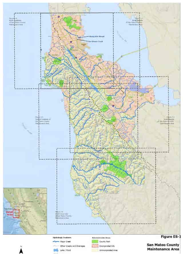 San Mateo County Planning Commission Hearing topographical map for event logistics.
