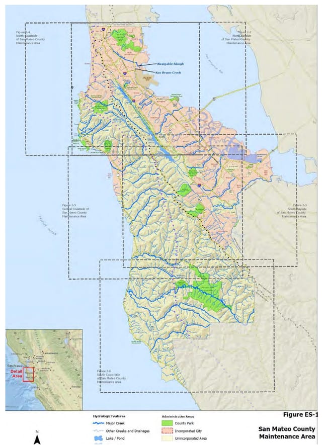 San Mateo County Planning Commission Hearing topographical map for event logistics.