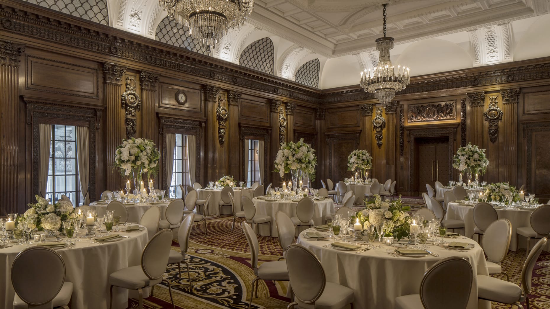 Elegant UN Ballroom at Ten Trinity Square, ideal for weddings and corporate events.
