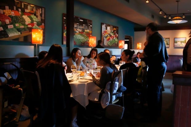 Corporate dining setup at John Bentley's with warm lighting and inviting ambiance.