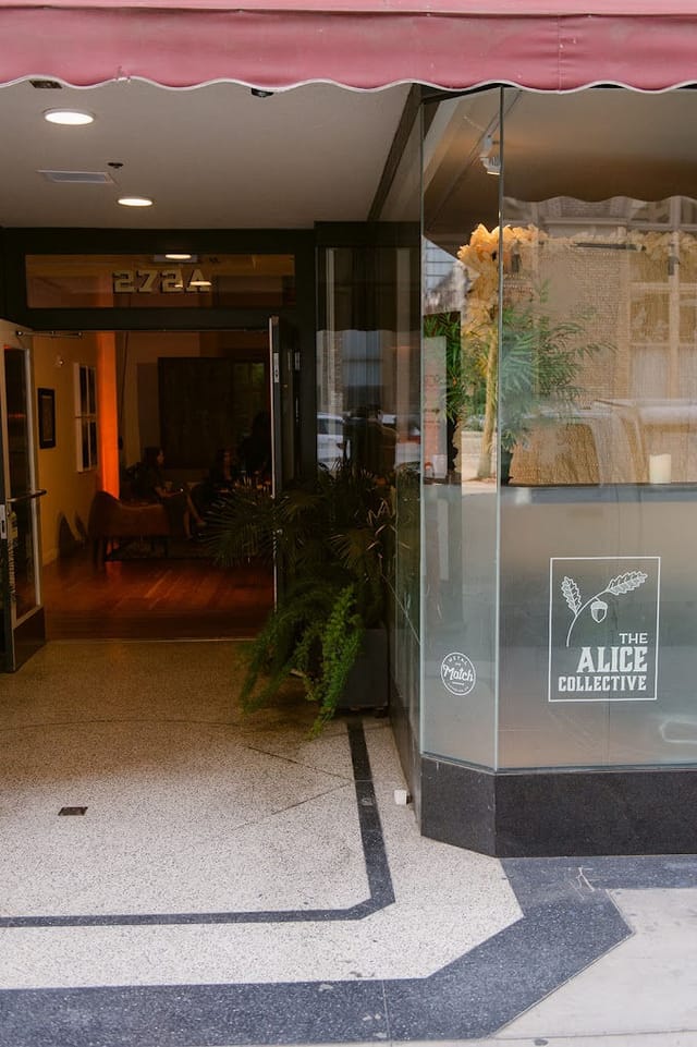 Welcoming entrance at The Alice Collective with stylish decor for meetings and events.
