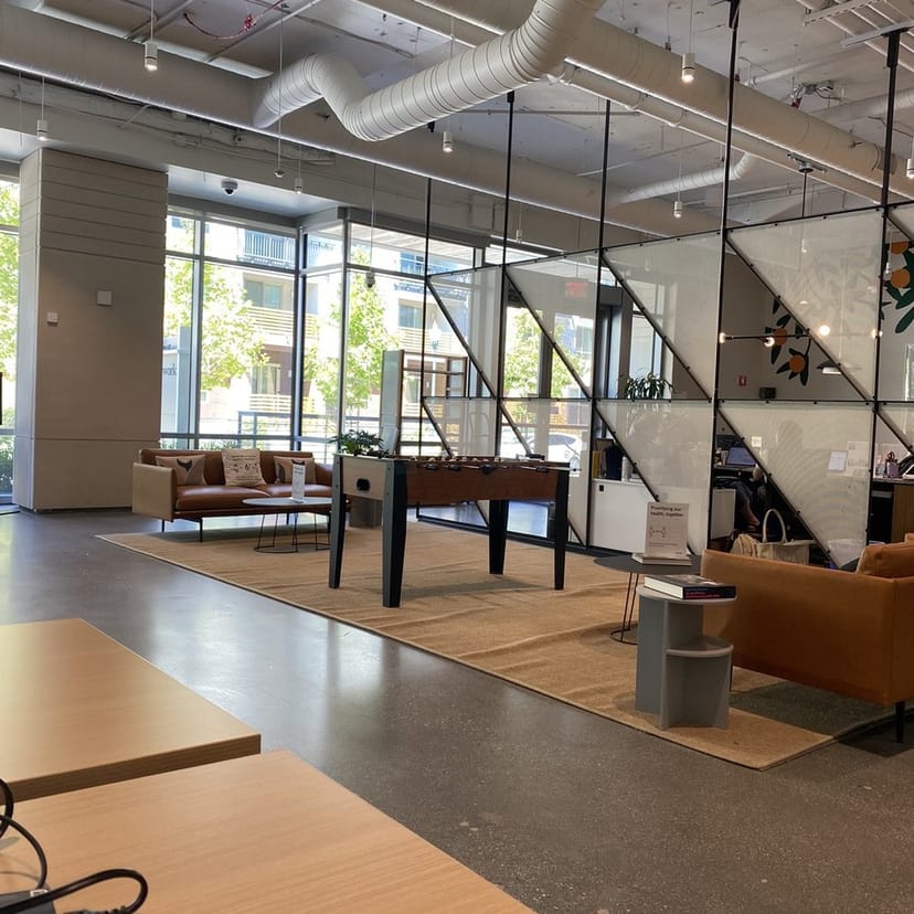 Bayview Room, Peninsula Community Center: modern meeting space with natural light and fun amenities.