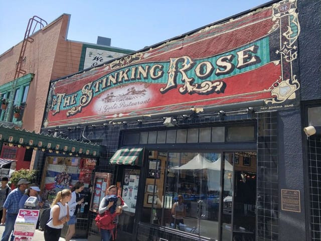 The Stinking Rose Restaurant with vibrant facade, perfect for special events and gatherings.