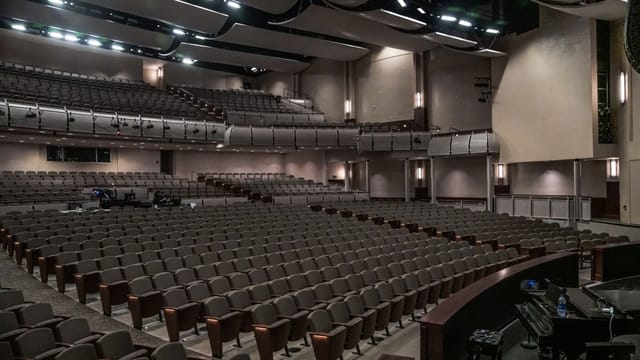 San Mateo Performing Arts Center auditorium with tiered seating for events and performances.