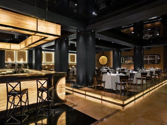 Sophisticated dining area in Jing Yaa Tang for corporate events and social gatherings.