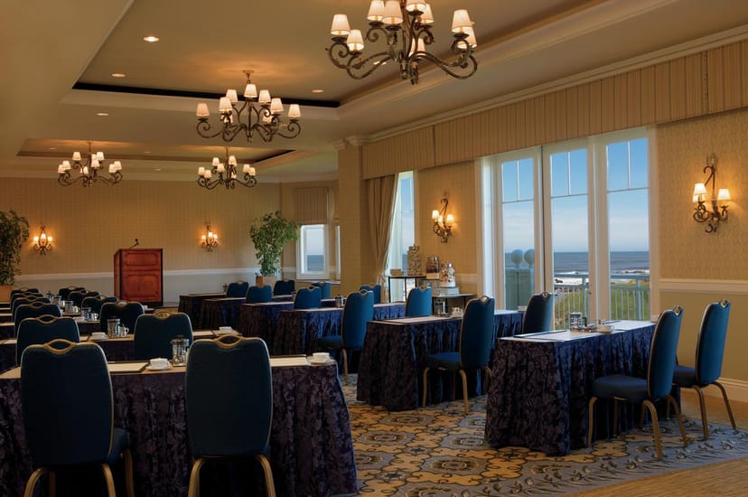 Ritz-Carlton Ballroom, elegant chandeliers, ideal for conferences and workshops.