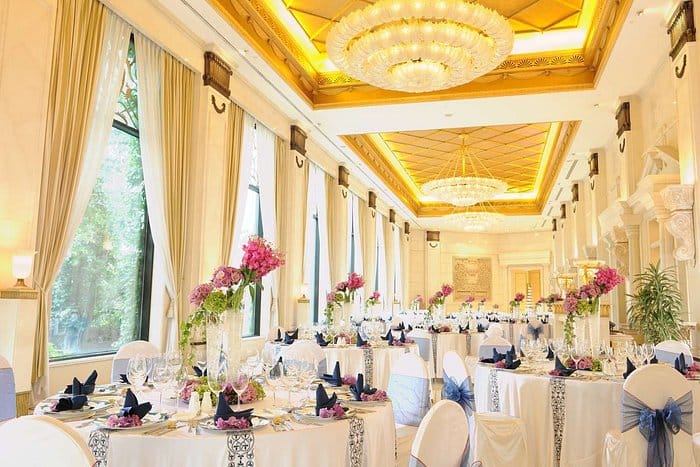 Kunlun Ballroom at The Kunlun Beijing, elegant banquet hall for weddings and corporate events.
