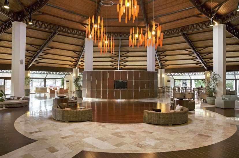 Golden Grand Hall lobby at Beijing Hotel, elegant space for conferences and events.