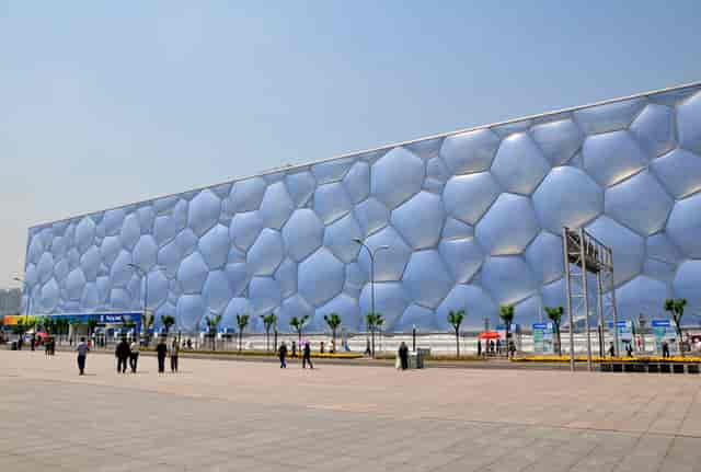 National Aquatics Centre with a honeycomb exterior, ideal for corporate events and exhibitions.