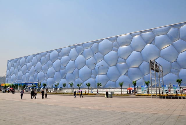 National Aquatics Centre with a honeycomb exterior, ideal for corporate events and exhibitions.