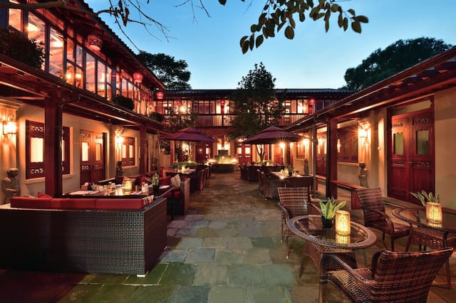 Outdoor event space in Jingshan Garden Hotel, ideal for gatherings and networking.