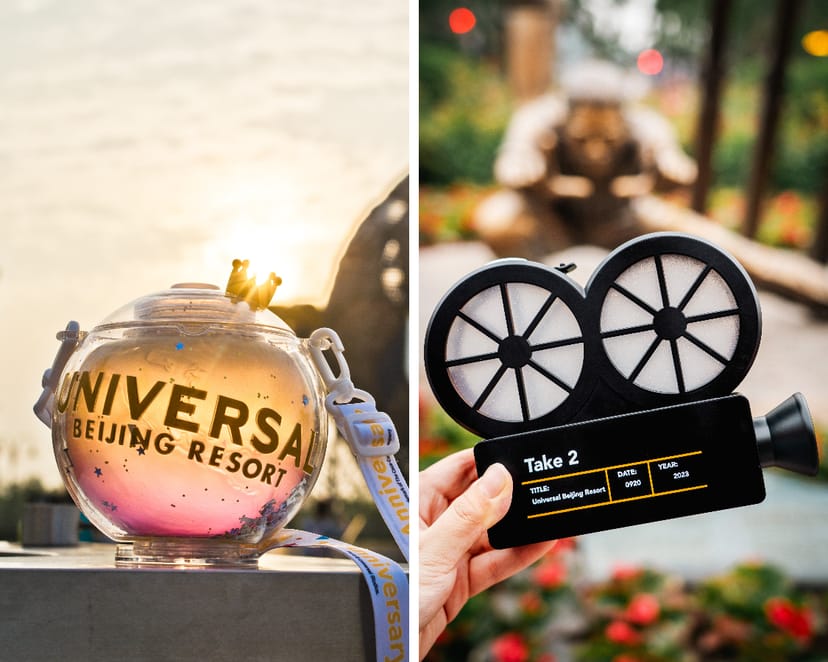 Universal Beijing Resort drink and clapperboard for immersive annual parties.
