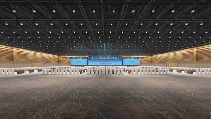 Spacious conference room with theater-style seating at China National Convention Center.