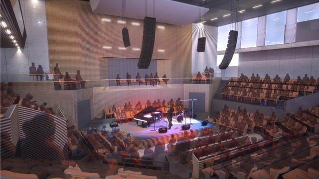 Main Stage at SFJAZZ with tiered seating, ideal for concerts and performances.