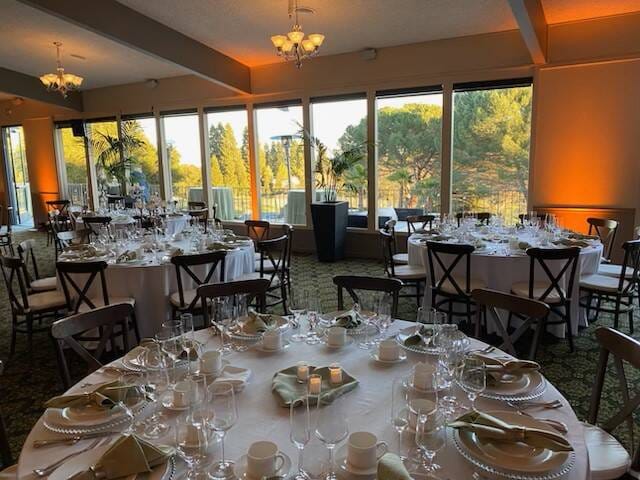 Elks Lodge dining area, elegant decor for corporate gala or intimate celebration.